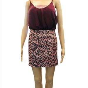 🔥BUNDLE🔥 Free People Skinny Sequin Mini Skirt Pink Cheetah